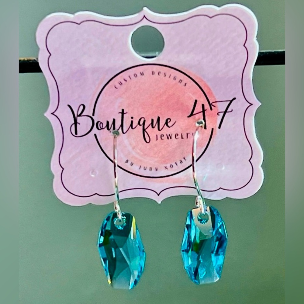 Turquoise Crystal earrings.